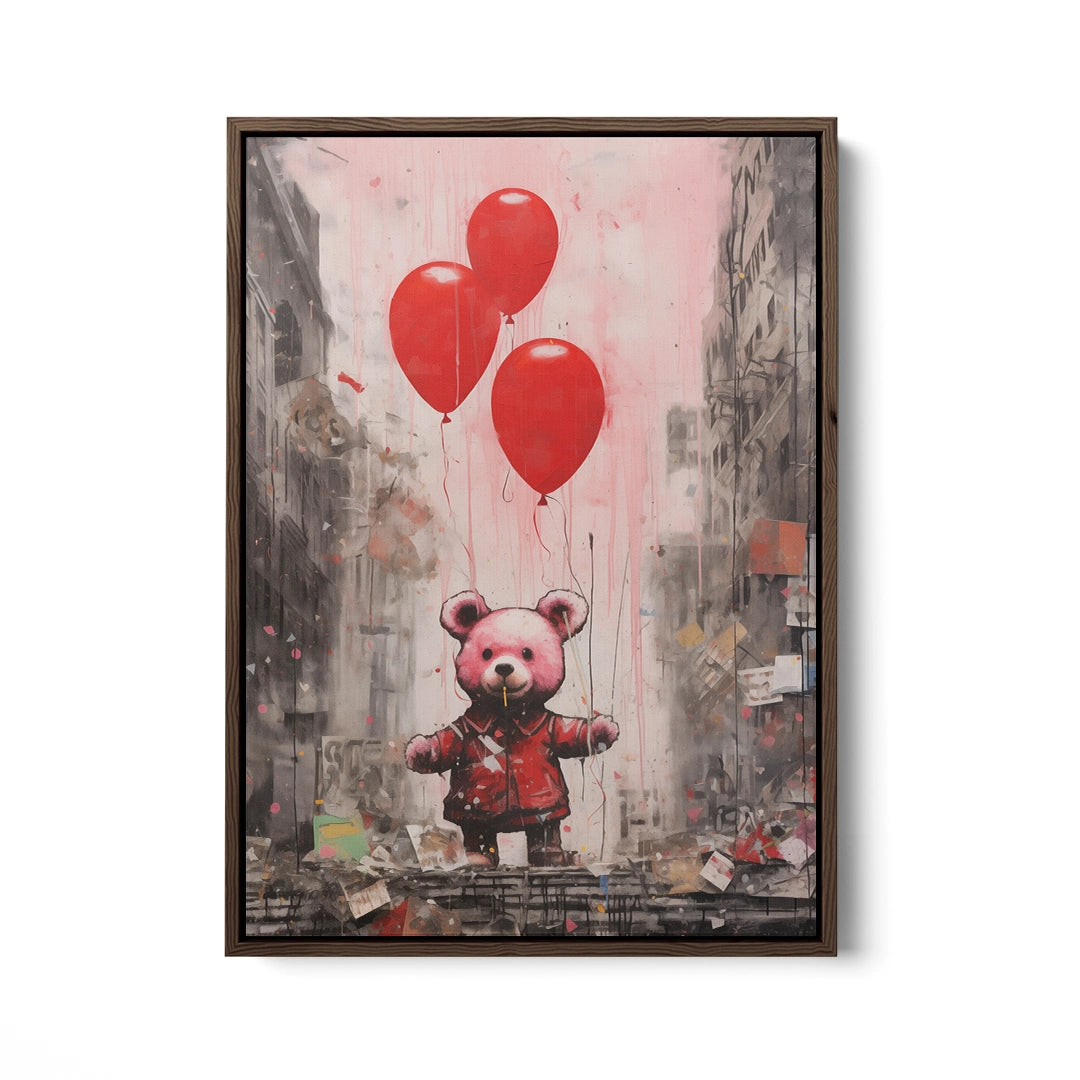 Discover Banksy Canvas Wall Art, Banksy Street Teddy Ballon Art Painting, BANKSY TEDDY BALLON by Original Greattness™ Canvas Wall Art Print