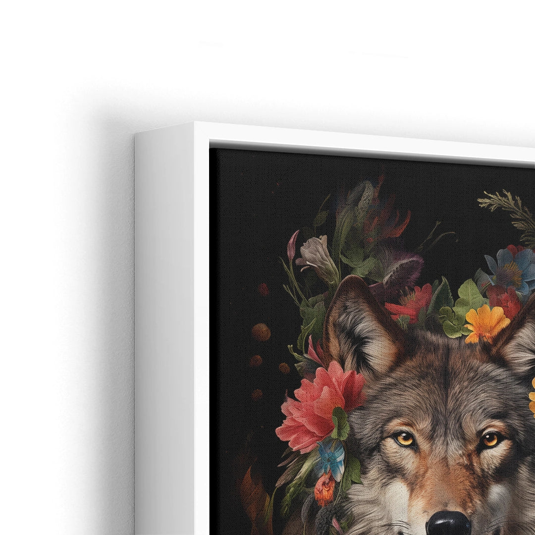 Discover Shop Botanical Wolf Wall Art, Wolf Animal Flower Botanical Wall Art, WOLF FLOWER by Original Greattness™ Canvas Wall Art Print