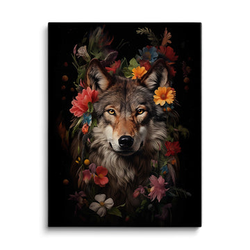 Discover Shop Botanical Wolf Wall Art, Wolf Animal Flower Botanical Wall Art, WOLF FLOWER by Original Greattness™ Canvas Wall Art Print