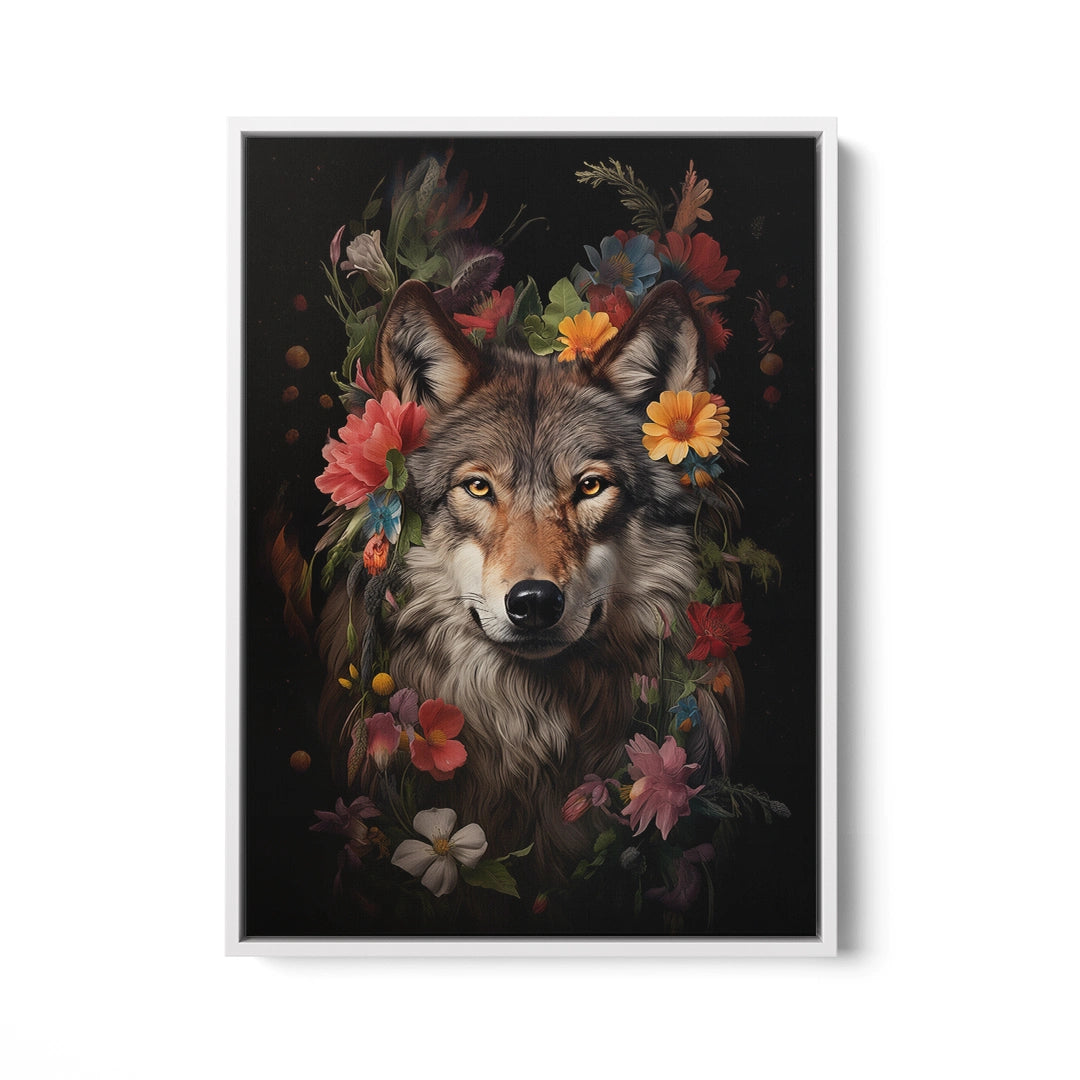 Discover Shop Botanical Wolf Wall Art, Wolf Animal Flower Botanical Wall Art, WOLF FLOWER by Original Greattness™ Canvas Wall Art Print