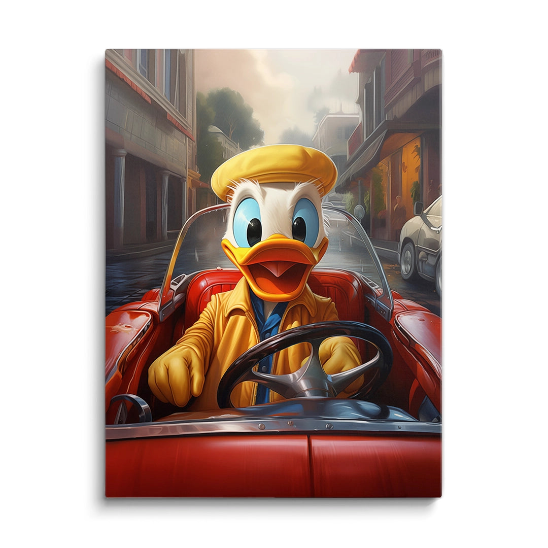 Discover Donald Duck Canvas Art, Donald Duck Taxi Scrooge Dagobert Canvas Art, Donald Duck Taxi by Original Greattness™ Canvas Wall Art Print