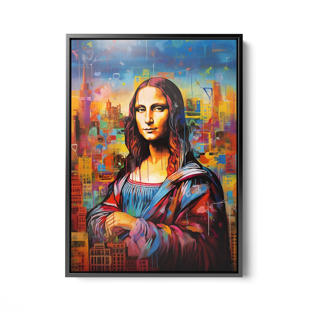 Discover Shop Mona Lisa Canvas Art, Mona Lisa daVinci City Colorful Painting Wall Art, MONA LISA CITY by Original Greattness™ Canvas Wall Art Print