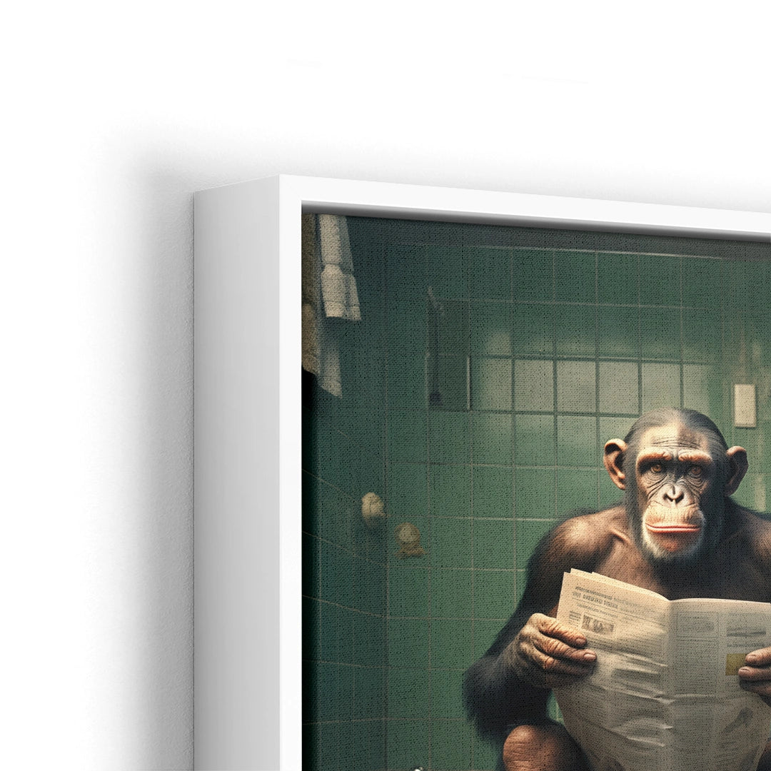 Discover Shop Bathroom Canvas Art, Mr. Monkey On Toilet Funny Rustic Bathroom Wall Art, Mr. Monkey On Toilet by Original Greattness™ Canvas Wall Art Print