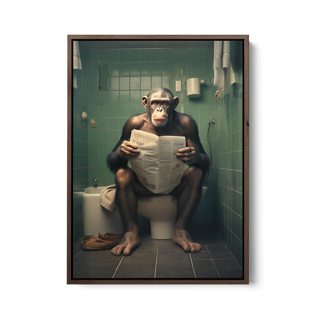 Discover Shop Bathroom Canvas Art, Mr. Monkey On Toilet Funny Rustic Bathroom Wall Art, Mr. Monkey On Toilet by Original Greattness™ Canvas Wall Art Print