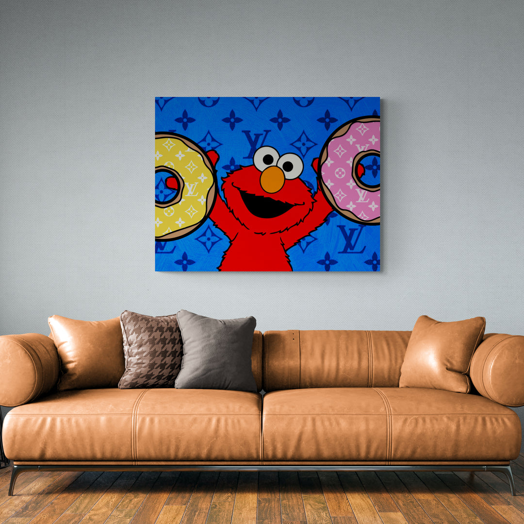 Discover Shop Elmo Canvas Art, Elmo Club Sesame Street Canvas Art, Club Elmo Donut by Original Greattness™ Canvas Wall Art Print