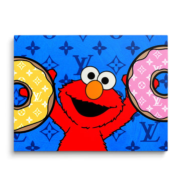 Discover Shop Elmo Canvas Art, Elmo Club Sesame Street Canvas Art, Club Elmo Donut by Original Greattness™ Canvas Wall Art Print