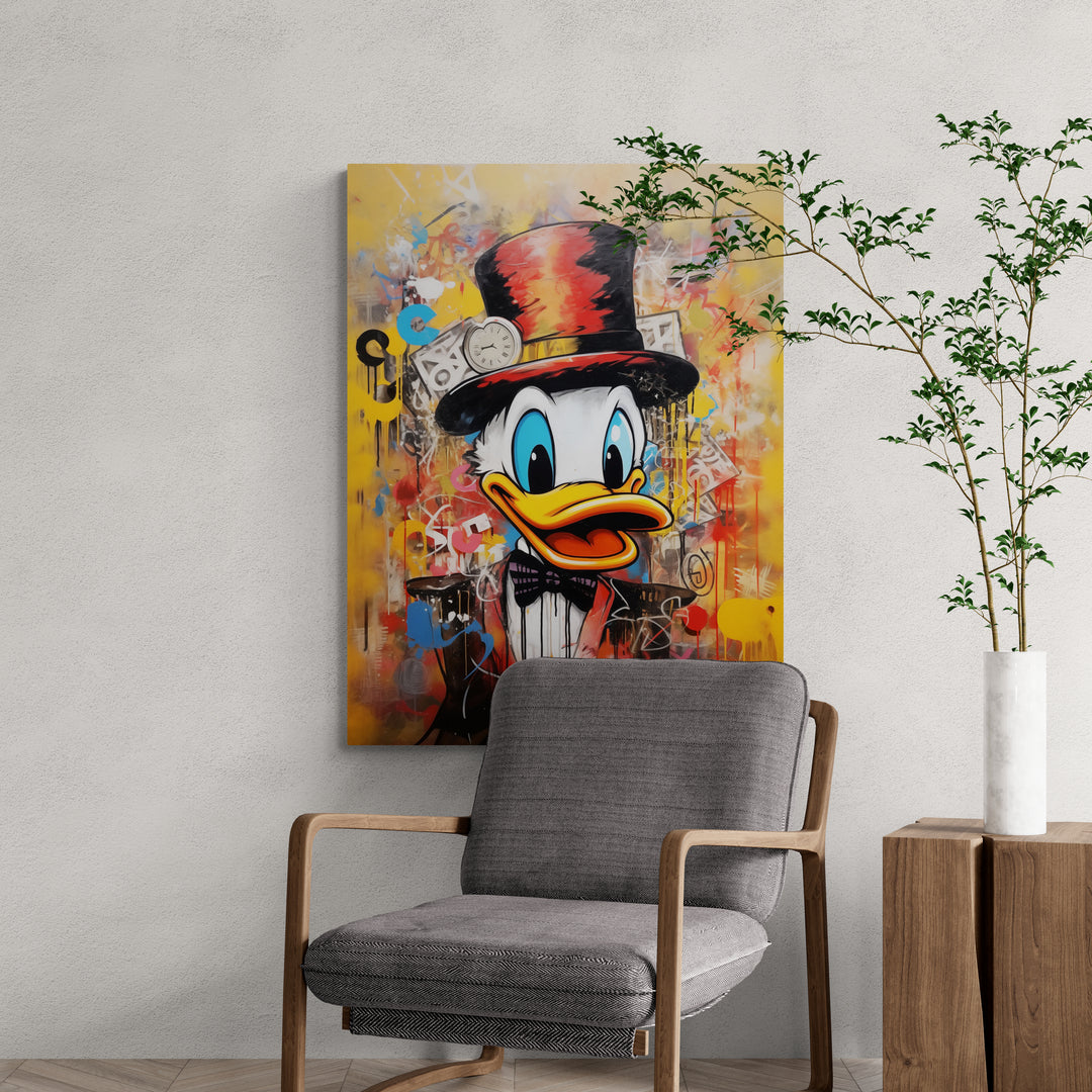 Discover Dagobert Duck Canvas Wall Art, Donald Duck Colorful Scrooge Dagobert Wall Art, DAGOBERT MAESTRO by Original Greattness™ Canvas Wall Art Print