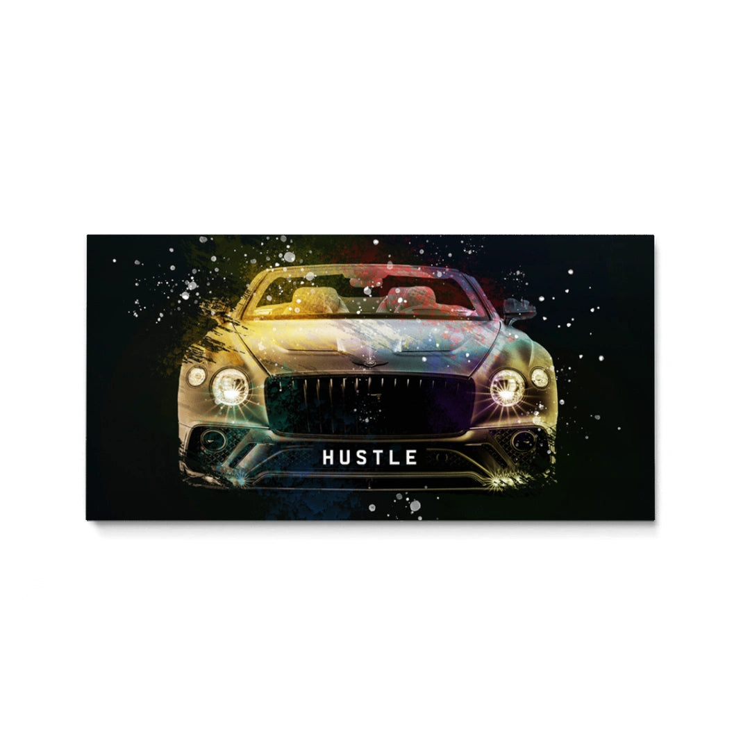 Discover Bentley Cars Canvas Art, Bentley Hustle, Luxury Sports Car Quotes Painting, BENTLEY HUSTLE by Original Greattness™ Canvas Wall Art Print