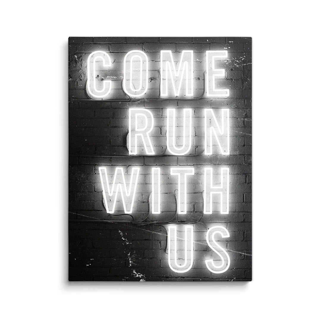 Discover Motivational Workspace Canvas Art, Come Run With Us - Modern Motivational Canvas Wall Art, COME RUN WITH US by Original Greattness™ Canvas Wall Art Print