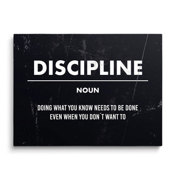 Discover Motivational Workspace Canvas Art, Discipline Canvas | Definition Artwork for Home & Office, DISCIPLINE by Original Greattness™ Canvas Wall Art Print