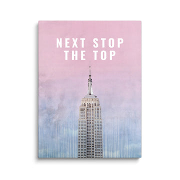 Discover Shop Success Canvas Art, Empire State Building Motivational Canvas Wall Art, Next Stop The Top by Original Greattness™ Canvas Wall Art Print