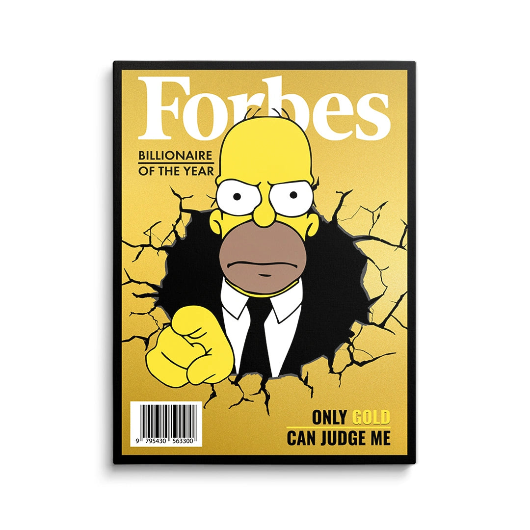 Discover Forbes Canvas Wall Art, Forbes Homer Simpson Motivational Luxury Canvas Art , ONLY GOLD CAN JUDGE ME by Original Greattness™ Canvas Wall Art Print