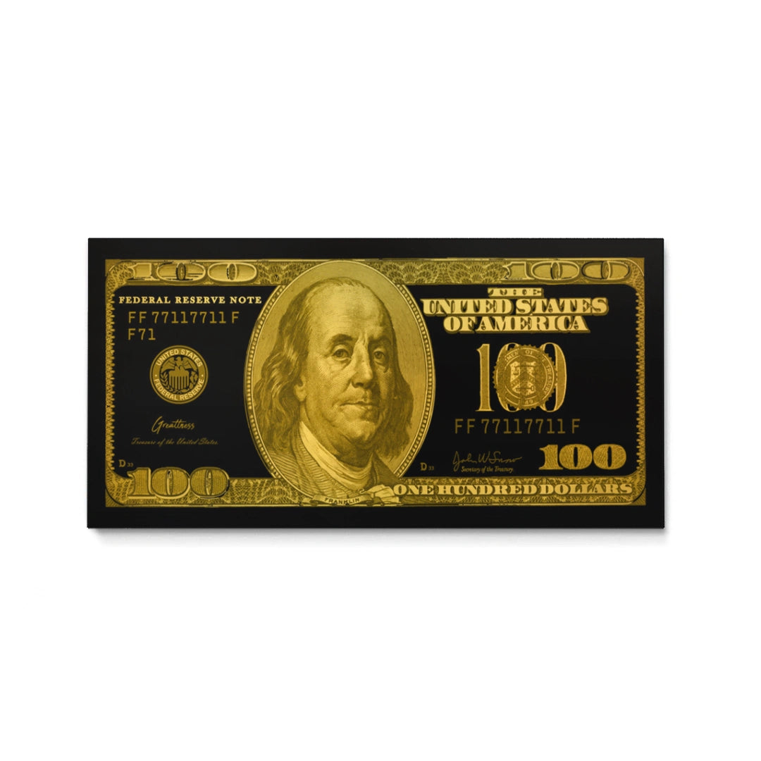 Discover Shop Money Wall Art, Gold Dollar - Money Dollar Canvas Wall Artwork, GOLD DOLLAR by Original Greattness™ Canvas Wall Art Print