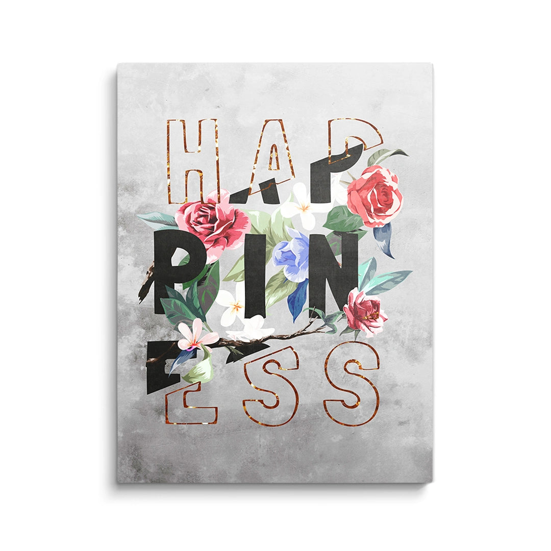 Discover Motivational Canvas Art, Motivational Quote Sign Happiness Canvas Wall Art, HAPPINESS ROSE CANVAS by Original Greattness™ Canvas Wall Art Print