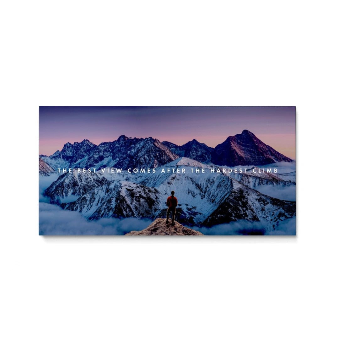 Discover Inspirational Office Wall Art, Hardest Climb, The Climb Motivational Landscape Wall Decor, THE HARDEST CLIMB by Original Greattness™ Canvas Wall Art Print