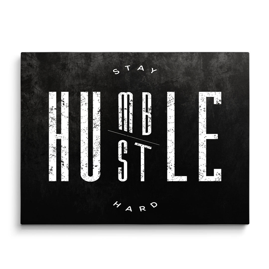 Discover Motivational Workspace Wall Art, Humble Hustle Quote Motivational Canvas Art, HUMBLE HUSTLE by Original Greattness™ Canvas Wall Art Print