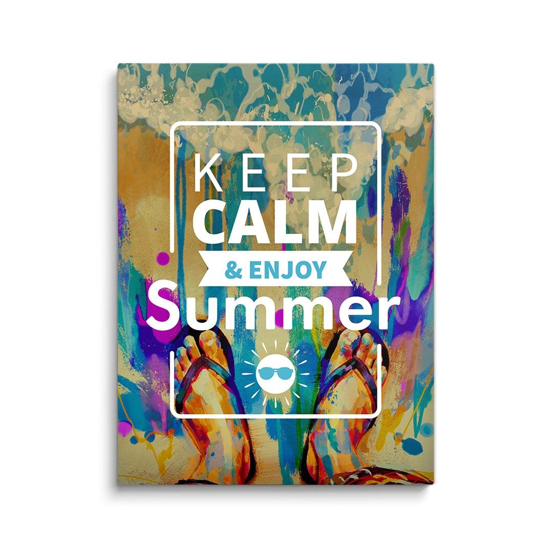 Discover Motivational Canvas Art, Keep Calm & Enjoy Summer Canvas Artwork, KEEP CALM & ENJOY SUMMER by Original Greattness™ Canvas Wall Art Print