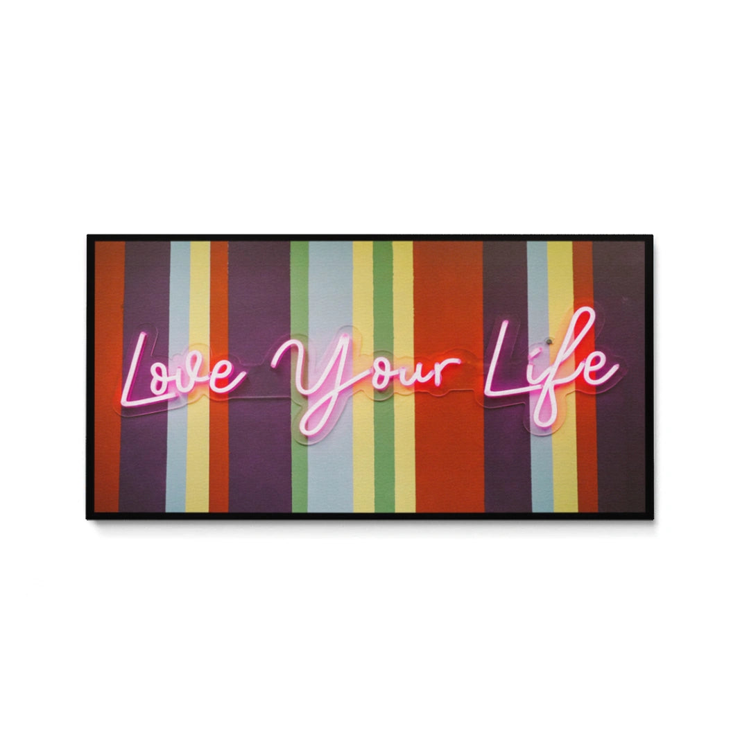 Discover Greattness Original, Love Your Life, Modern Neon Light Colorful Decor for Home, LOVE YOUR LIFE CANVAS by Original Greattness™ Canvas Wall Art Print