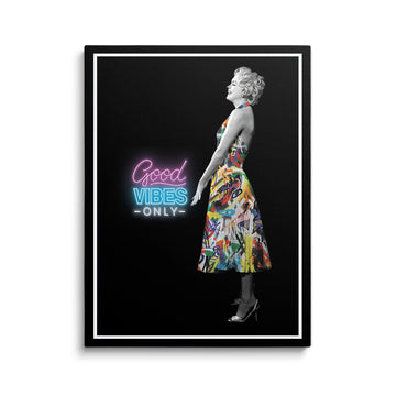 Discover Marilyn Monroe Canvas Wall Art, Marilyn Monroe Black Canvas Wall Art Decor for Home, Marilyn Monroe Good Vibes by Original Greattness™ Canvas Wall Art Print