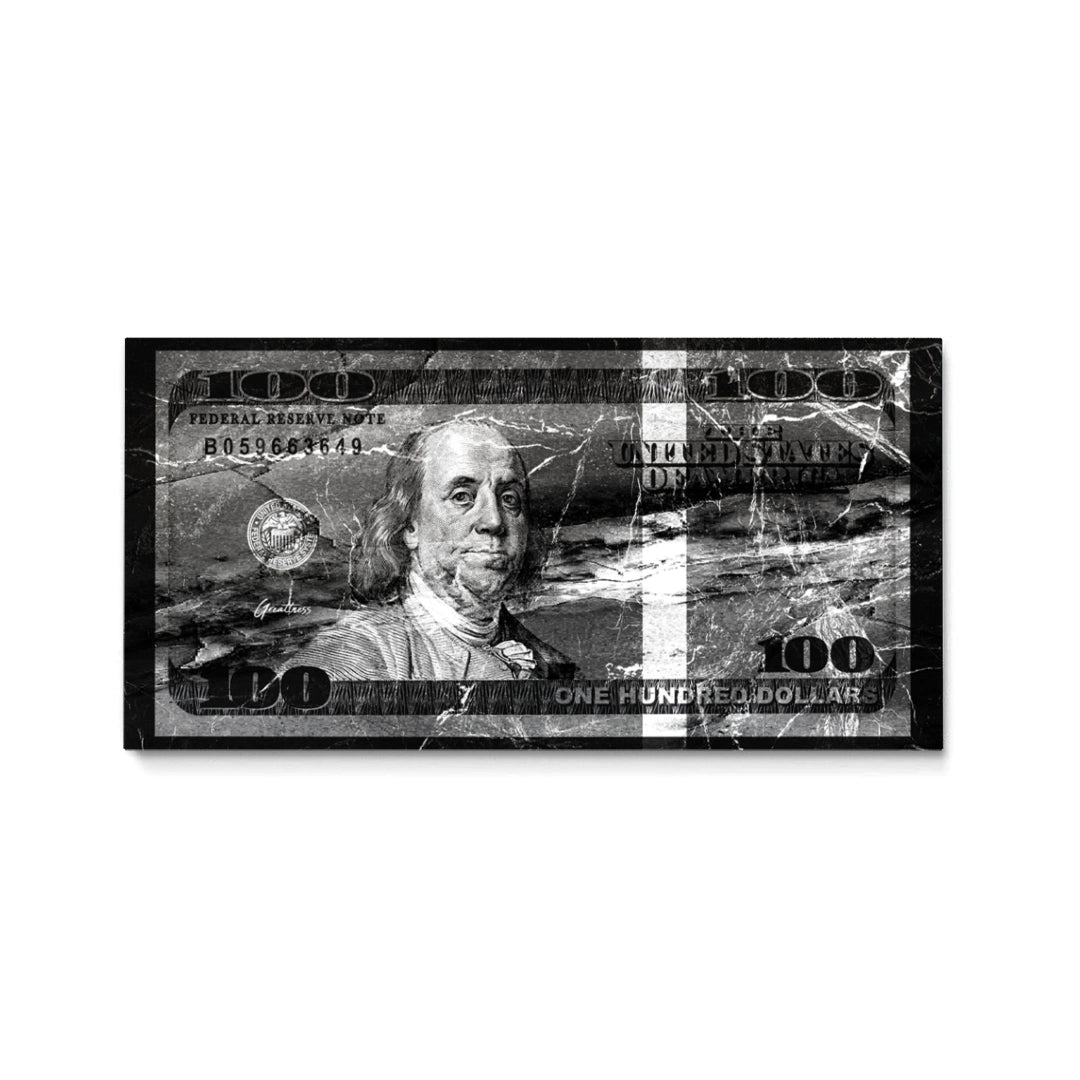 Discover Shop Money Canvas Art, Marble x Dollar Money 100 Bill Wall Art, MARBLE X DOLLAR by Original Greattness™ Canvas Wall Art Print