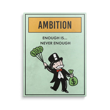 Discover Monopoly Card Wall Art, Motivational Monopoly Properties Card Canvas Art, MONOPOLY PROPERTY - AMBITION by Original Greattness™ Canvas Wall Art Print