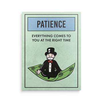 Discover Shop Monopoly Property Canvas Art, Motivational Monopoly Properties Card Artwork, MONOPOLY PROPERTY - PATIENCE by Original Greattness™ Canvas Wall Art Print