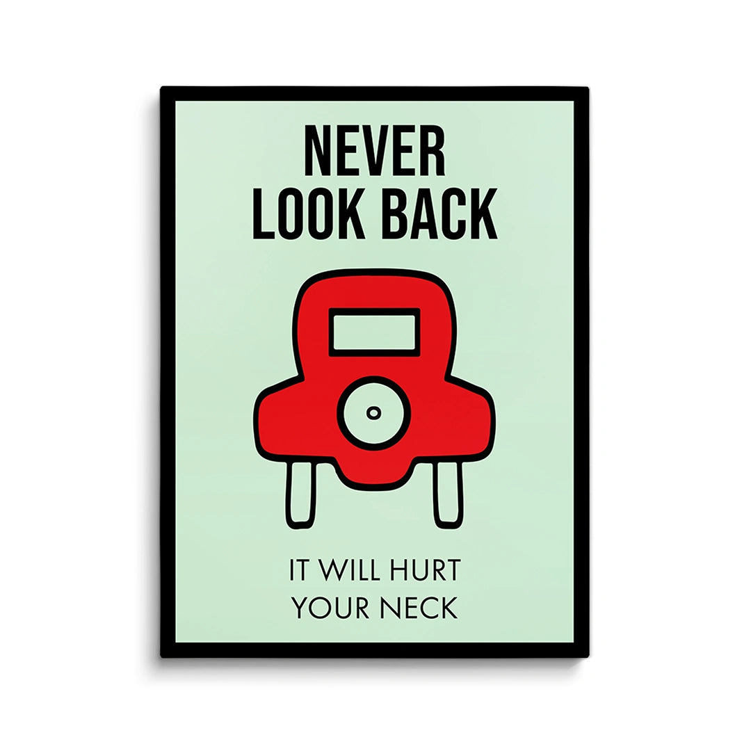 Discover Shop Monopoly Card Wall Art, Never Look Back, Broadway Monopoly Canvas Art , NEVER LOOK BACK by Original Greattness™ Canvas Wall Art Print