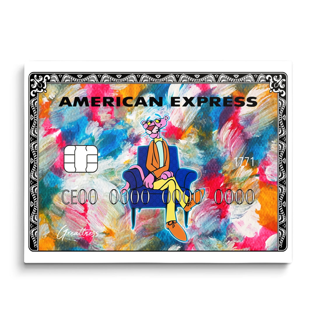 Discover Shop American Express Canvas Art, Pink Panther American Express Wall Art Print, Pink Panther AMEX by Original Greattness™ Canvas Wall Art Print