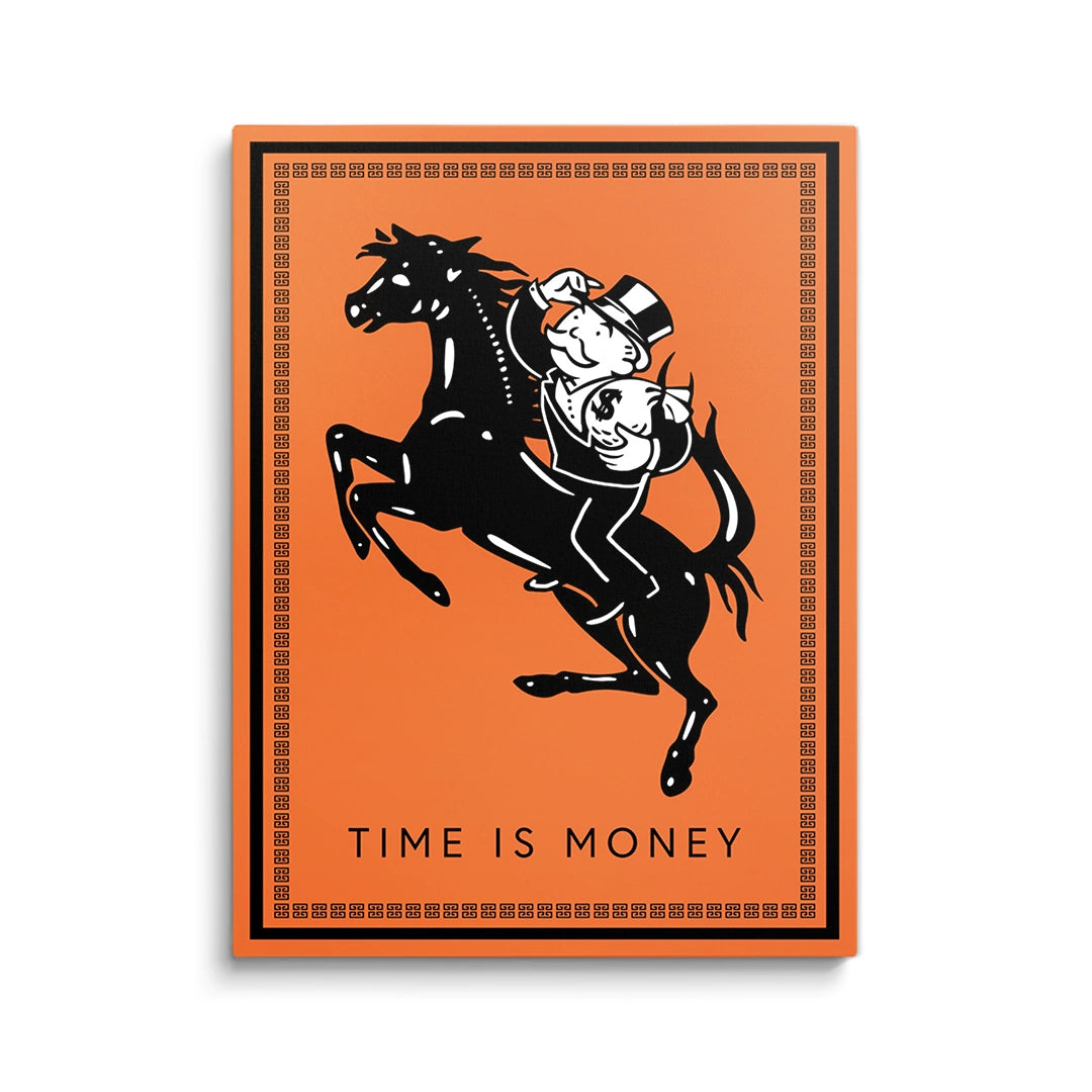 Discover Shop Luxury Canvas Art, Time is Money Luxury Hermes Monopoly Canvas Art, TIME IS MONEY by Original Greattness™ Canvas Wall Art Print