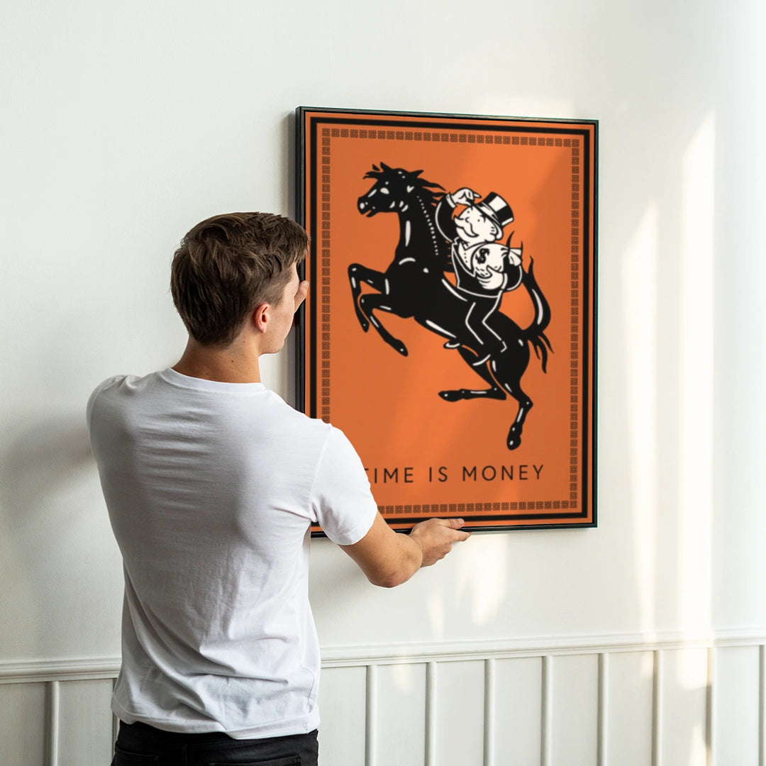 Discover Shop Luxury Canvas Art, Time is Money Luxury Hermes Monopoly Canvas Art, TIME IS MONEY by Original Greattness™ Canvas Wall Art Print