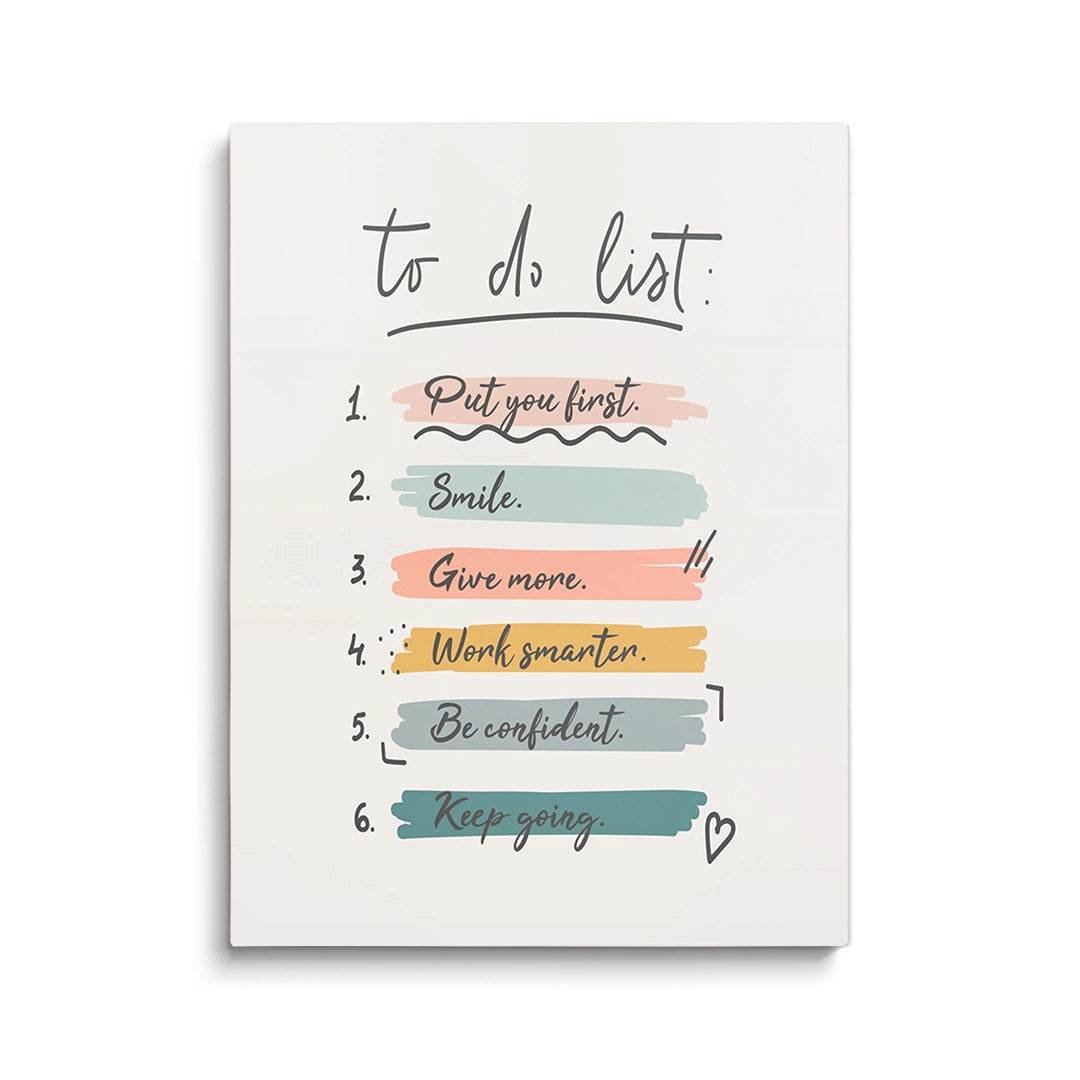 Discover Inspirational Mindset Wall Art, To Do List, Motivational Canvas Art Quote Artwork, TO DO LIST by Original Greattness™ Canvas Wall Art Print