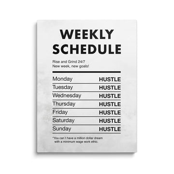 Discover Success Mindset Wall Art, Weekly Schedule Quote Motivational Canvas Art Prints, WEEKLY SCHEDULE by Original Greattness™ Canvas Wall Art Print