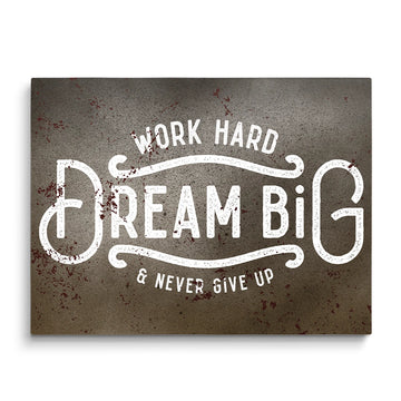 Discover Motivational Quote Wall Art, Work Hard Dream Big, Hustle Quote Canvas Art , WORK HARD DREAM BIG by Original Greattness™ Canvas Wall Art Print