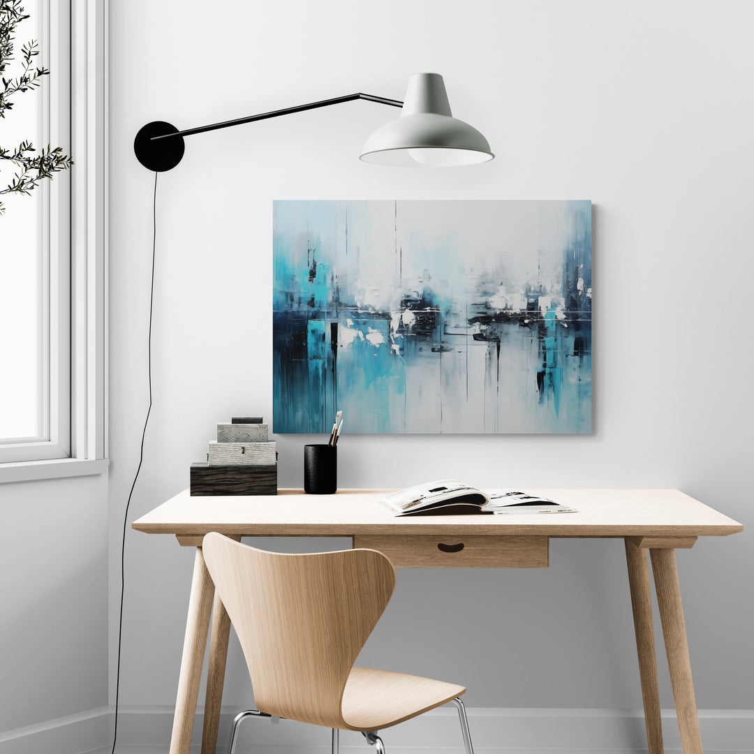 Discover Shop Abstract Canvas Art, Blue Brush Abstract Painting Canvas Art, BLUE BRUSH ABSTRACT by Original Greattness™ Canvas Wall Art Print