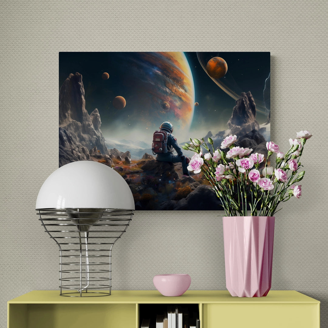 Discover Shop Astronaut Space Canvas Art, Astronaut Space Planets Canvas Art, FUTURAMA SPACE by Original Greattness™ Canvas Wall Art Print