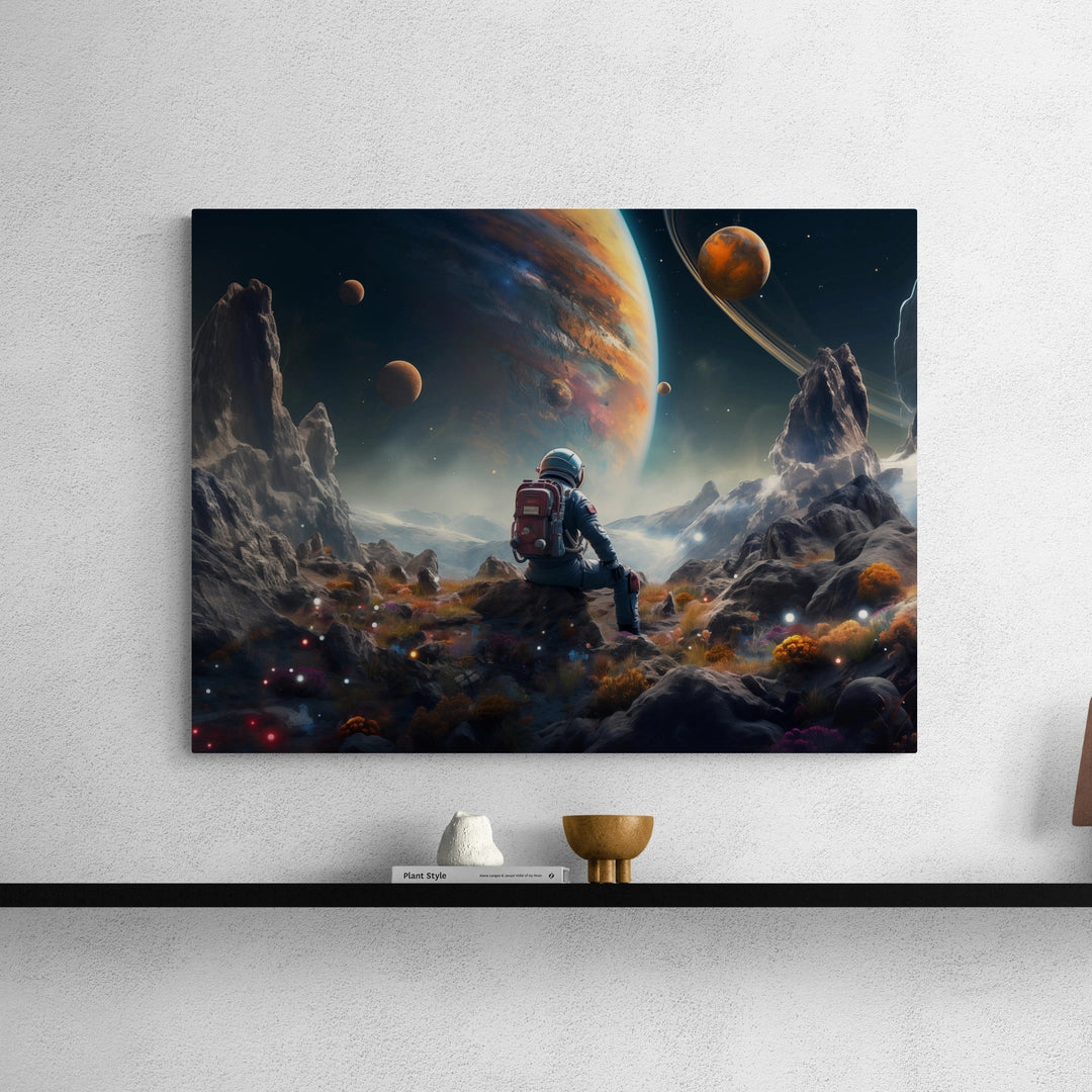 Discover Shop Astronaut Space Canvas Art, Astronaut Space Planets Canvas Art, FUTURAMA SPACE by Original Greattness™ Canvas Wall Art Print