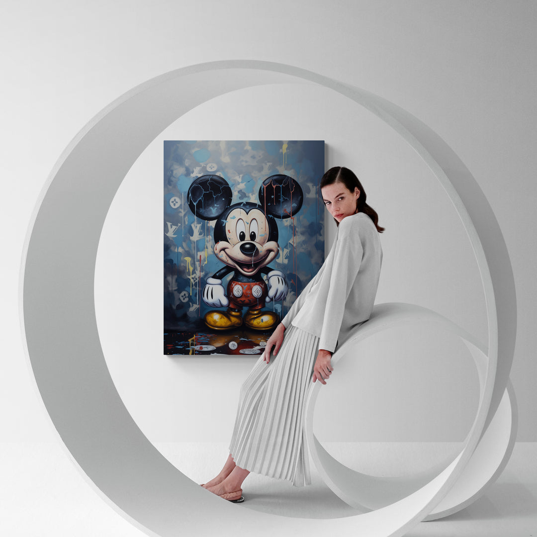 Discover Mickey Mouse Canvas Art, Mickey Mouse Louis Vuitton Blue Painting Art, MICKEY VUITTON by Original Greattness™ Canvas Wall Art Print