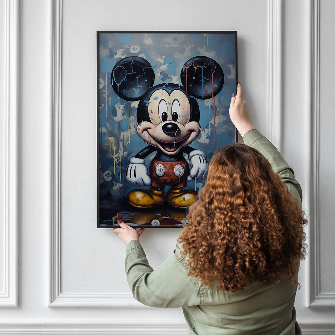 Discover Mickey Mouse Canvas Art, Mickey Mouse Louis Vuitton Blue Painting Art, MICKEY VUITTON by Original Greattness™ Canvas Wall Art Print