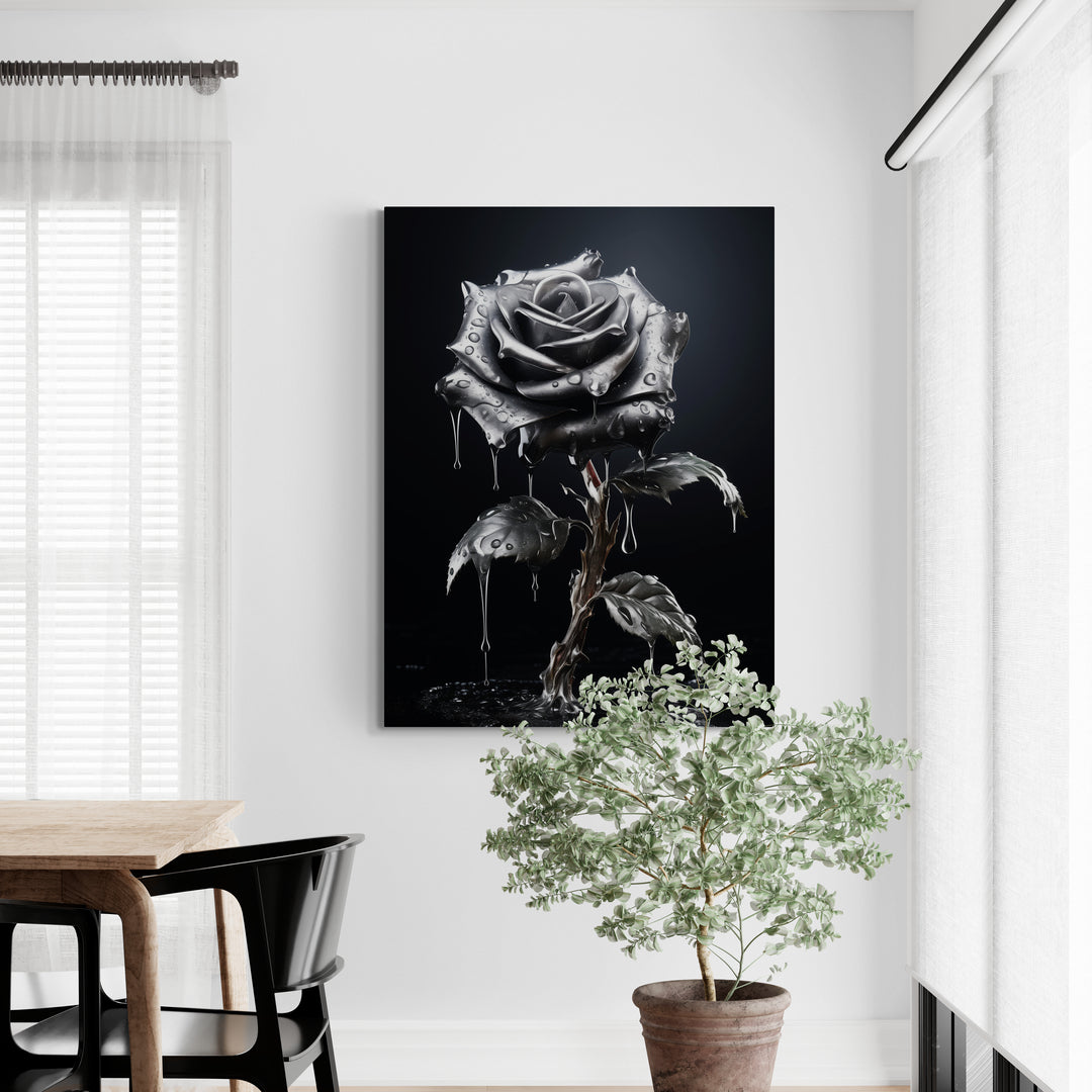 Discover Black Rose Canvas Art, The Black Rose Silver Gothic Canvas Art, Black Rose by Original Greattness™ Canvas Wall Art Print