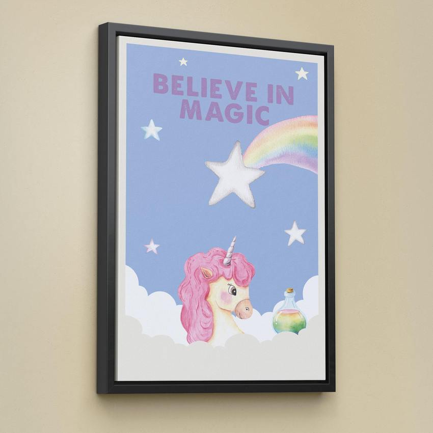 Discover Kids Canvas Wall Art, Believe in Magic Kids Canvas Art | Motivational Kids Wall Art , BELIEVE IN MAGIC by Original Greattness™ Canvas Wall Art Print