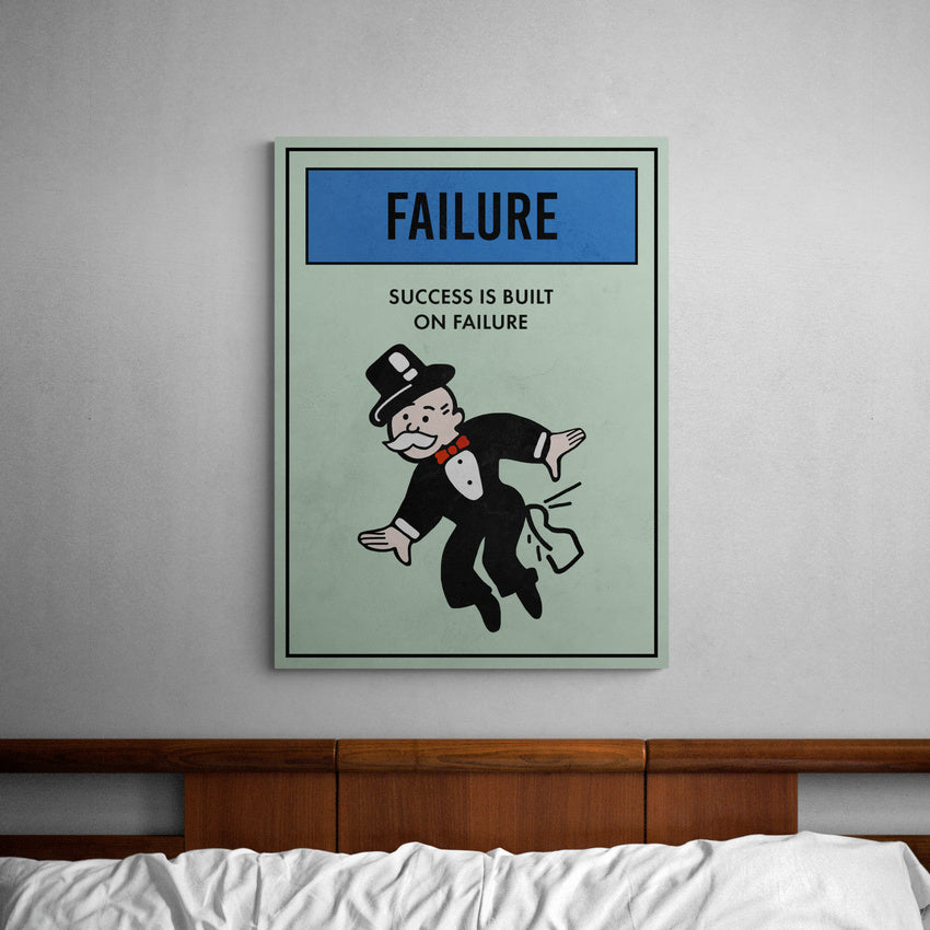 Discover Shop Monopoly Card Wall Art, Motivational Monopoly Properties Card, Failure Canvas Art, MONOPOLY PROPERTY - FAILURE by Original Greattness™ Canvas Wall Art Print