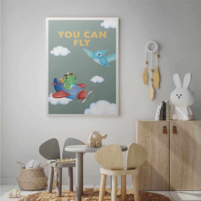 Discover Shop Kids Canvas Art, You can Fly Kids Inspirational Canvas Art, YOU CAN FLY by Original Greattness™ Canvas Wall Art Print