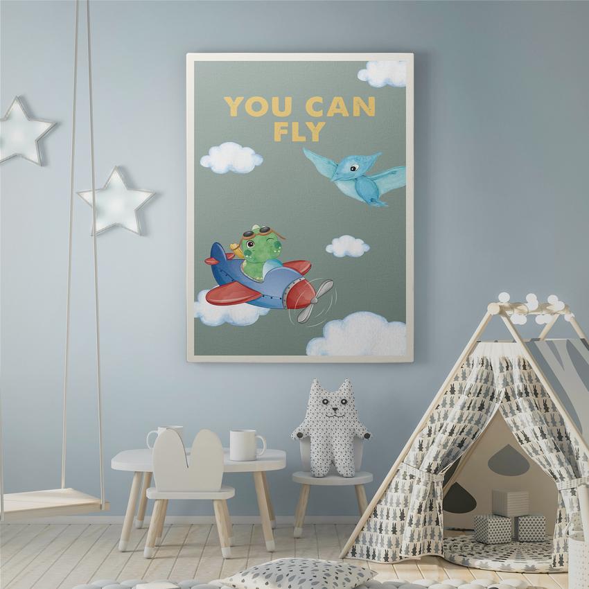 Discover Shop Kids Canvas Art, You can Fly Kids Inspirational Canvas Art, YOU CAN FLY by Original Greattness™ Canvas Wall Art Print