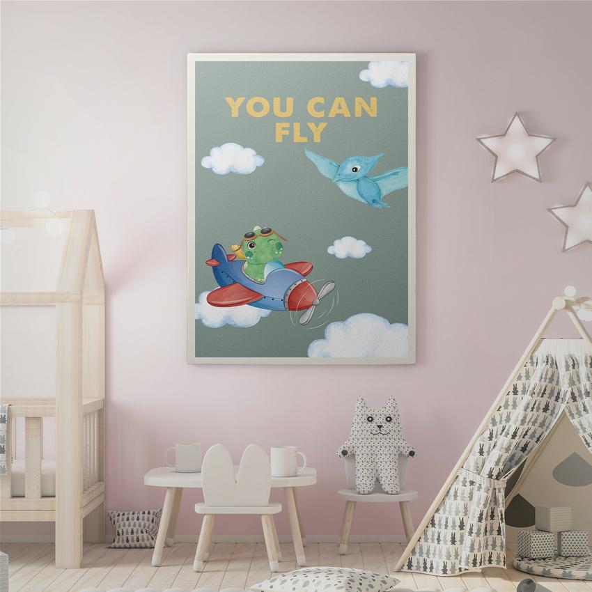 Discover Shop Kids Canvas Art, You can Fly Kids Inspirational Canvas Art, YOU CAN FLY by Original Greattness™ Canvas Wall Art Print