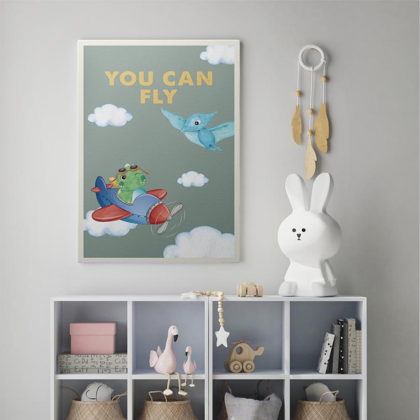 Discover Shop Kids Canvas Art, You can Fly Kids Inspirational Canvas Art, YOU CAN FLY by Original Greattness™ Canvas Wall Art Print