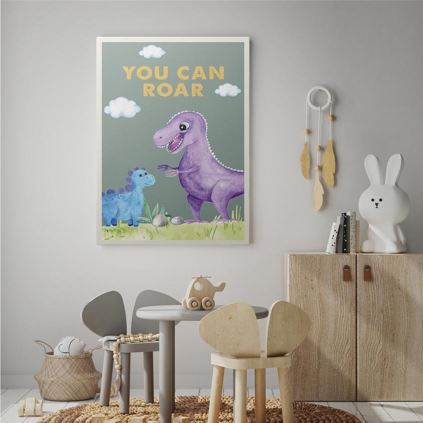 Discover Shop Kids Canvas Art, You can Roar Children Room Canvas Wall Art, YOU CAN ROAR by Original Greattness™ Canvas Wall Art Print