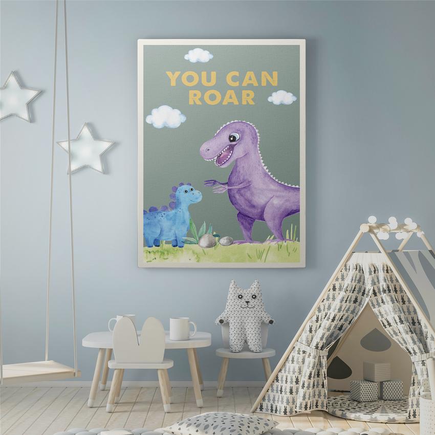 Discover Shop Kids Canvas Art, You can Roar Children Room Canvas Wall Art, YOU CAN ROAR by Original Greattness™ Canvas Wall Art Print