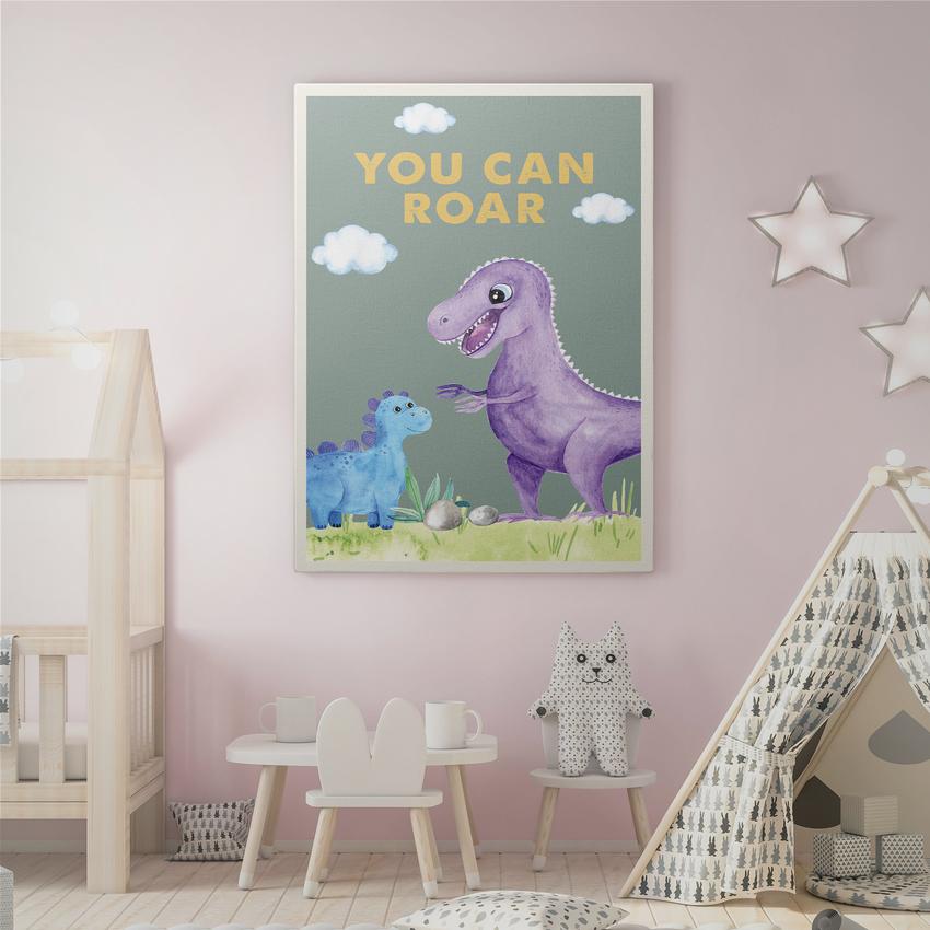 Discover Shop Kids Canvas Art, You can Roar Children Room Canvas Wall Art, YOU CAN ROAR by Original Greattness™ Canvas Wall Art Print