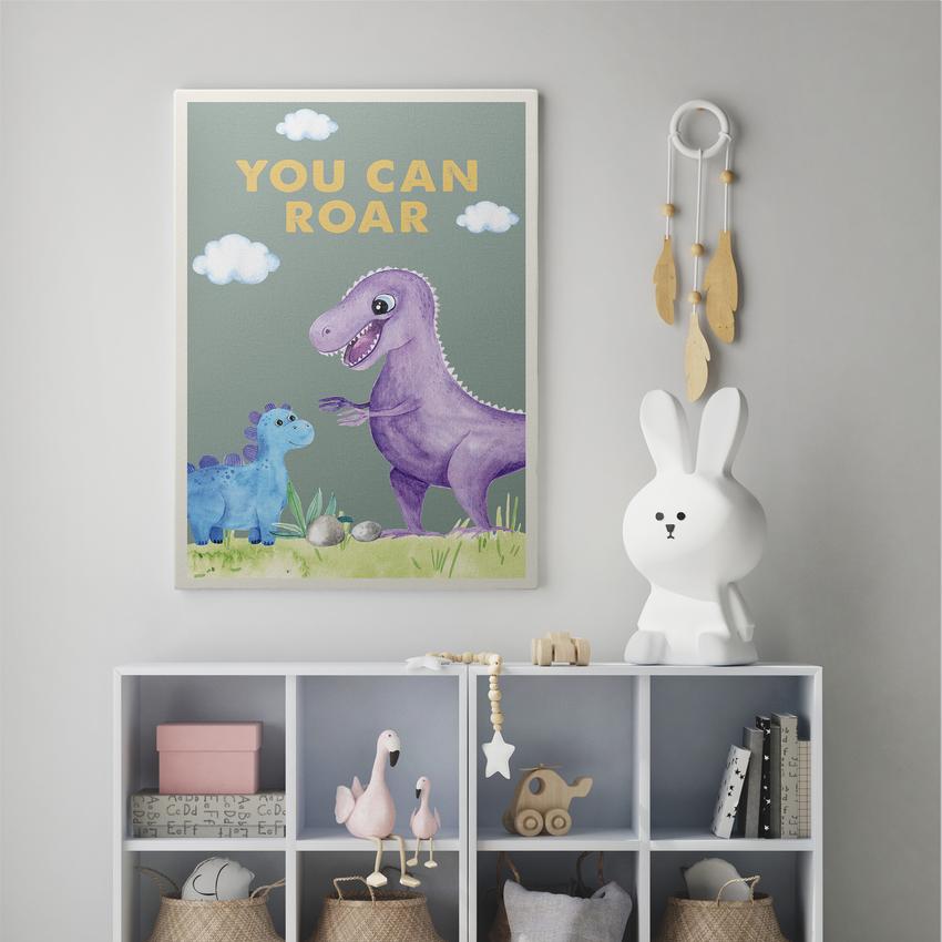 Discover Shop Kids Canvas Art, You can Roar Children Room Canvas Wall Art, YOU CAN ROAR by Original Greattness™ Canvas Wall Art Print