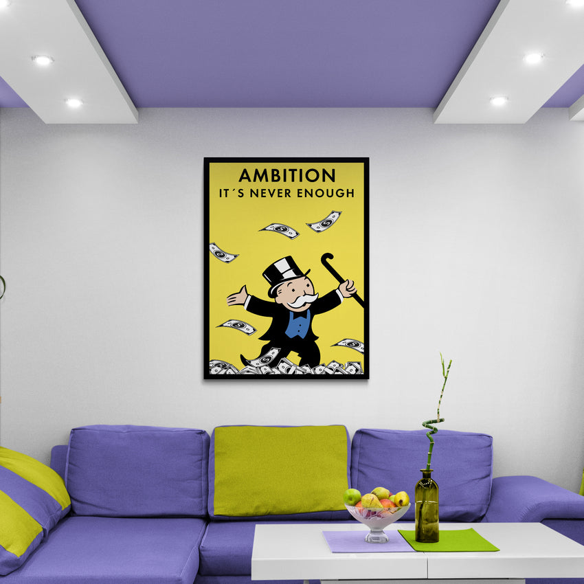 Discover Motivational Canvas Art, Ambition is Never Enough Canvas Art | Motivational Money Canvas Art , AMBITION ITS NEVER ENOUGH by Original Greattness™ Canvas Wall Art Print